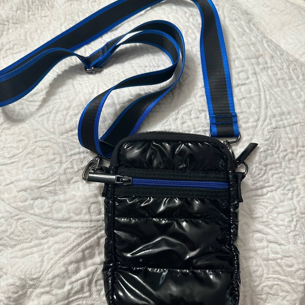 Black with blue and black strap